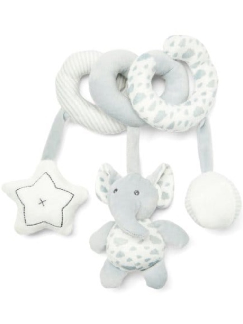 Baby Mode | Grey & White Elephant/Star Spiral Activity Toy